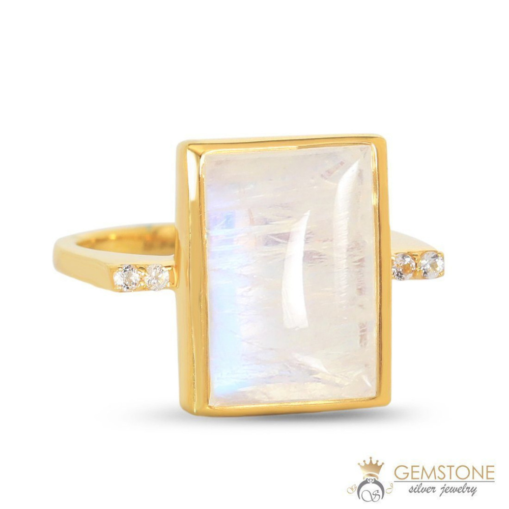 Moonstone Ring - Essence - 14k Gold Vermeil